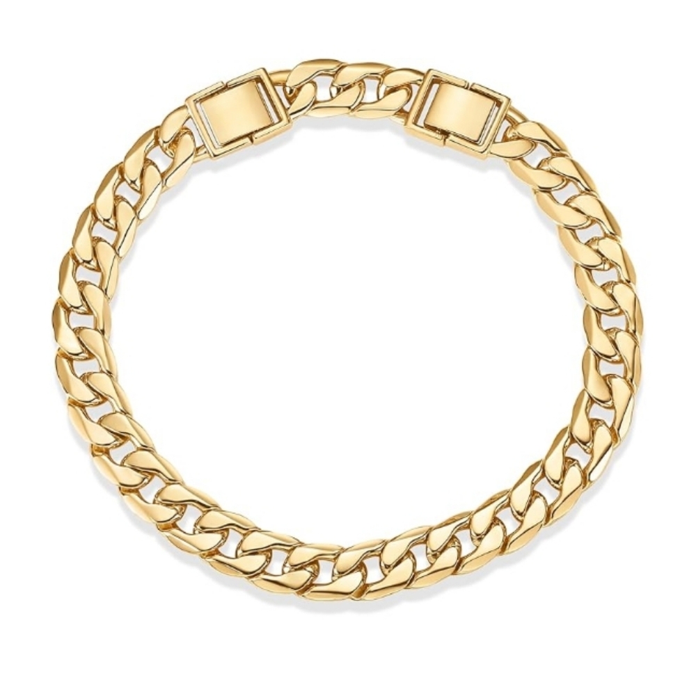 14K Gold Plated Chunky Curb Lightweight Flat Link Chain Anklets